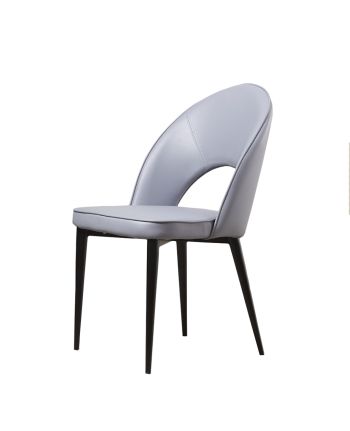 SCAUN TAPITAT ALMO MICRO-PIELE GRI SXH-65 / PICIOR NEGRU