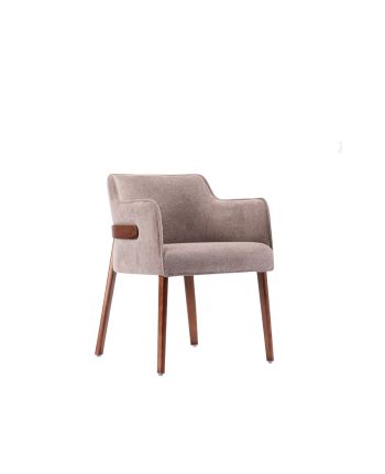 SCAUN DINING BERGO TAPITAT CREM / PICIOR NUC