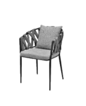 SCAUN DINING DE EXTERIOR ZIGO TAPITAT GRI / PICIOR NEGRU