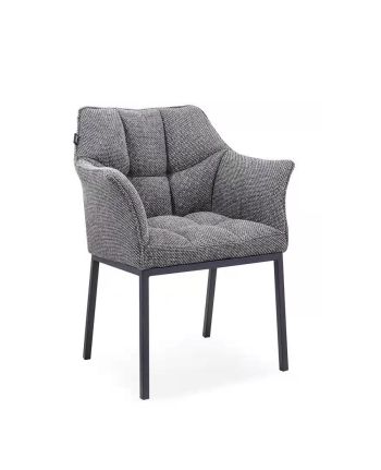 SCAUN DINING HECTOR TAPITAT GRI (F-22) / PICIOR NEGRU