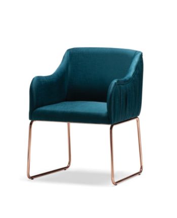 SCAUN DINING INKA TAPITAT TURCOAZ / PICIOR AURIU-ROZE