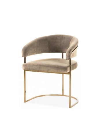 SCAUN DINING LARS TAPITAT CC250-25 BEJ CATIFELAT / PICIOR AURIU