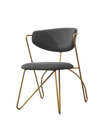 SCAUN DINING LAZARO TAPITAT QL7611-9 GRI / PICIOR AURIU