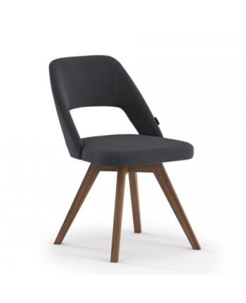 SCAUN DINING SESTO TAPITAT GRI / PICIOR LEMN