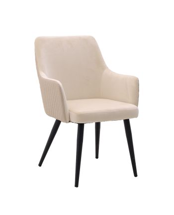 SCAUN DINING SIANO TAPITAT CATIFEA CREM / PICIOR NEGRU