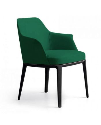 SCAUN DINING ST-7811 TAPITAT VERDE CATIFELAT / PICIOR LEMN NEGRU