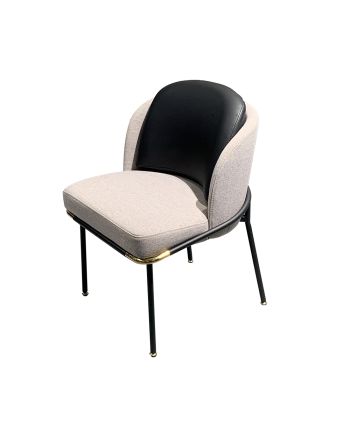 SCAUN DINING TENGO TAPITAT BEJ (HFX6021325-1 + 270-01) PICIOR NEGRU + AURIU