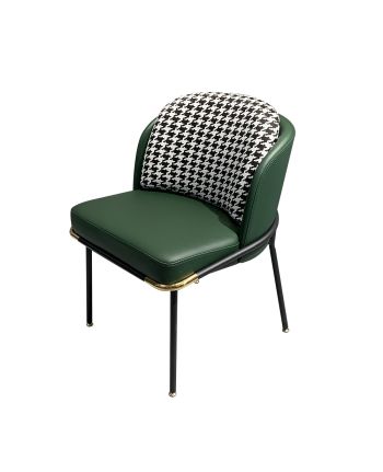 SCAUN DINING TENGO TAPITAT VERDE (EY-15 + 2020-1) PICIOR NEGRU + AURIU