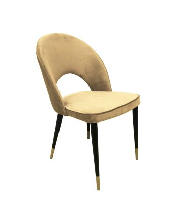 SCAUN TAPITAT ALMO CATIFEA CREM CC-03 / PICIOR NEGRU + AURIU