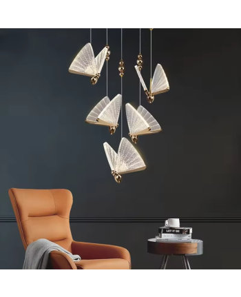 CORP DE ILUMINAT PE FIR BUTTERFLY P6 TRANSPARENT + AURIU