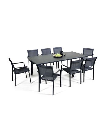 SET MASA + SCAUNE DINING DE EXTERIOR TX-281 ALB