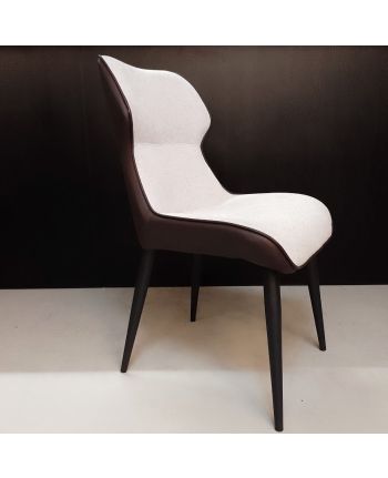 SET DOUA SCAUNE DINING RAFAEL TAPITAT BEJ + MARO / PICIOR NEGRU