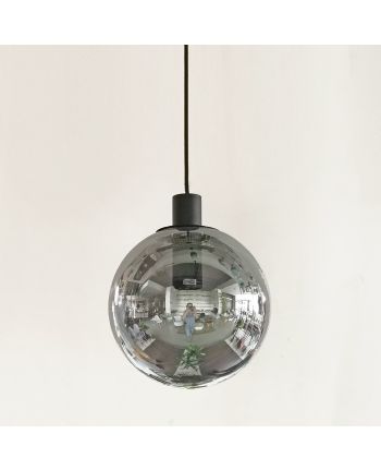 CORP DE ILUMINAT PE FIR GLASSY DIA 30CM NEGRU - GLOB STICLA FUMURIE