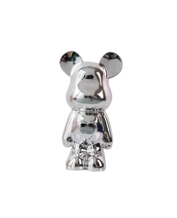 STATUETA DECORATIVA BEAR 29 CM ARGINTIU