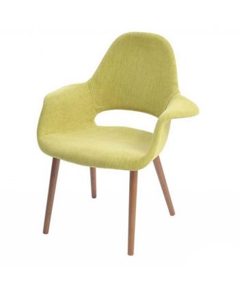 SCAUN DINING EGO TAPITTAT VERDE - PICIOR LEMN BRUN