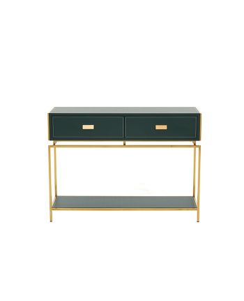 CONSOLA SONIA 120 CM MICRO-PIELE VERDE