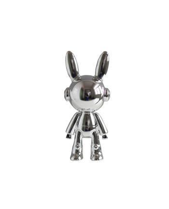 STATUETA DECORATIVA SPACE RABBIT ARGINTIU 30 CM