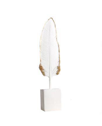 STATUETA DECORATIVA FEATHER ALB
