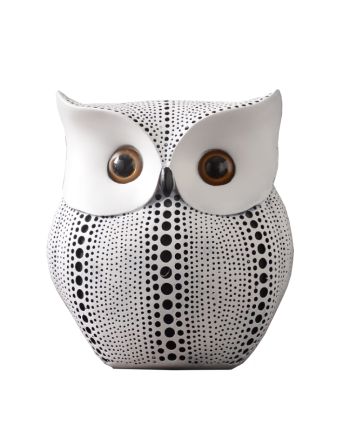 STATUETA DECORATIVA OWL ALB