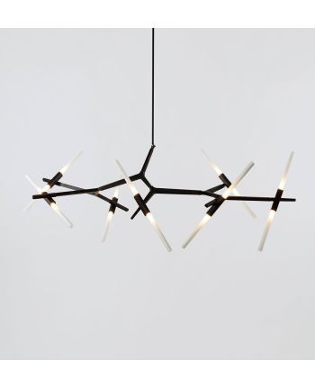 CORP DE ILUMINAT SUSPENDAT LINIAR STICKS LIGHT NEGRU - STICLA ALBA