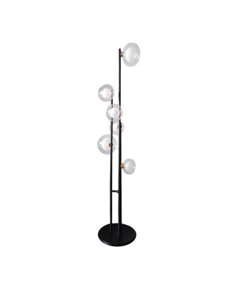 LAMPA DE PODEA THORN 6 NEGRU - STICLA TRANSPARENTA + ALBA