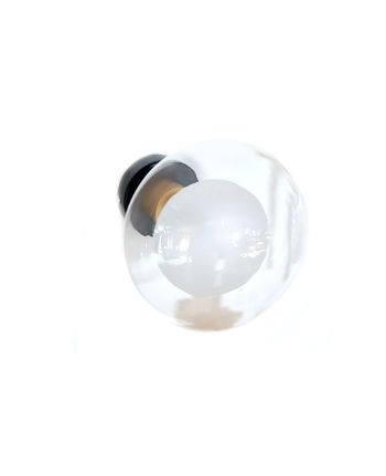LAMPA DE PERETE / PLAFONIERA THORN NEGRU - STICLA TRANSPARENTA+ALBA