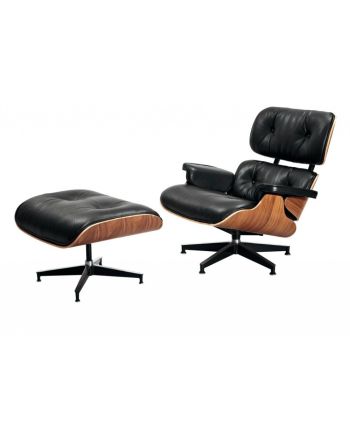 FOTOLIU CU OTOMAN 3001-NB XL - PIELE NEAGRA + NUC BRUN