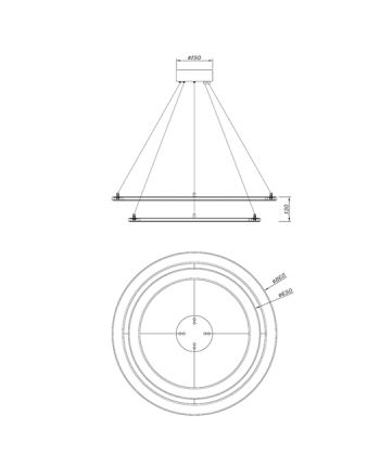 CORP DE ILUMINAT PE FIR CARMIS C2 DIA 86CM - AURIU