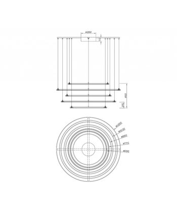 CORP DE ILUMINAT PE FIR CARMIS C5A DIA 120CM - AURIU